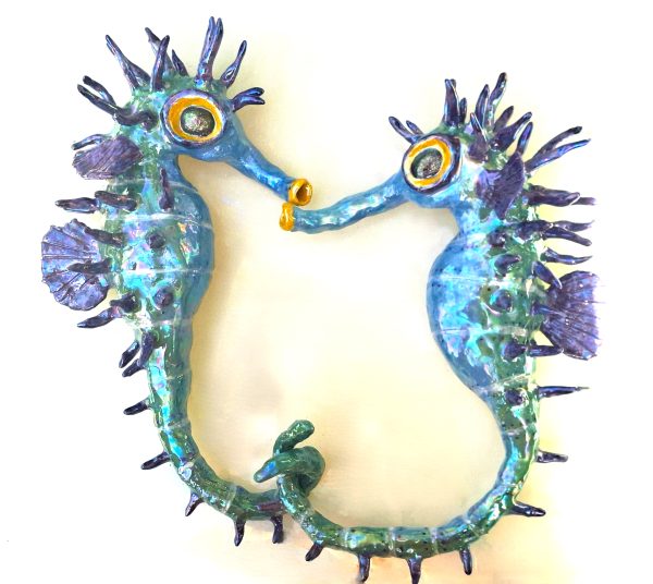 Monica Fergus - Maned Seahorse couple in mating dance