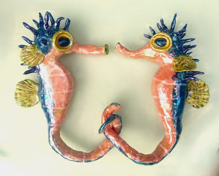 Monica Fergus - Short Snouted Seahorse couple in mating dance